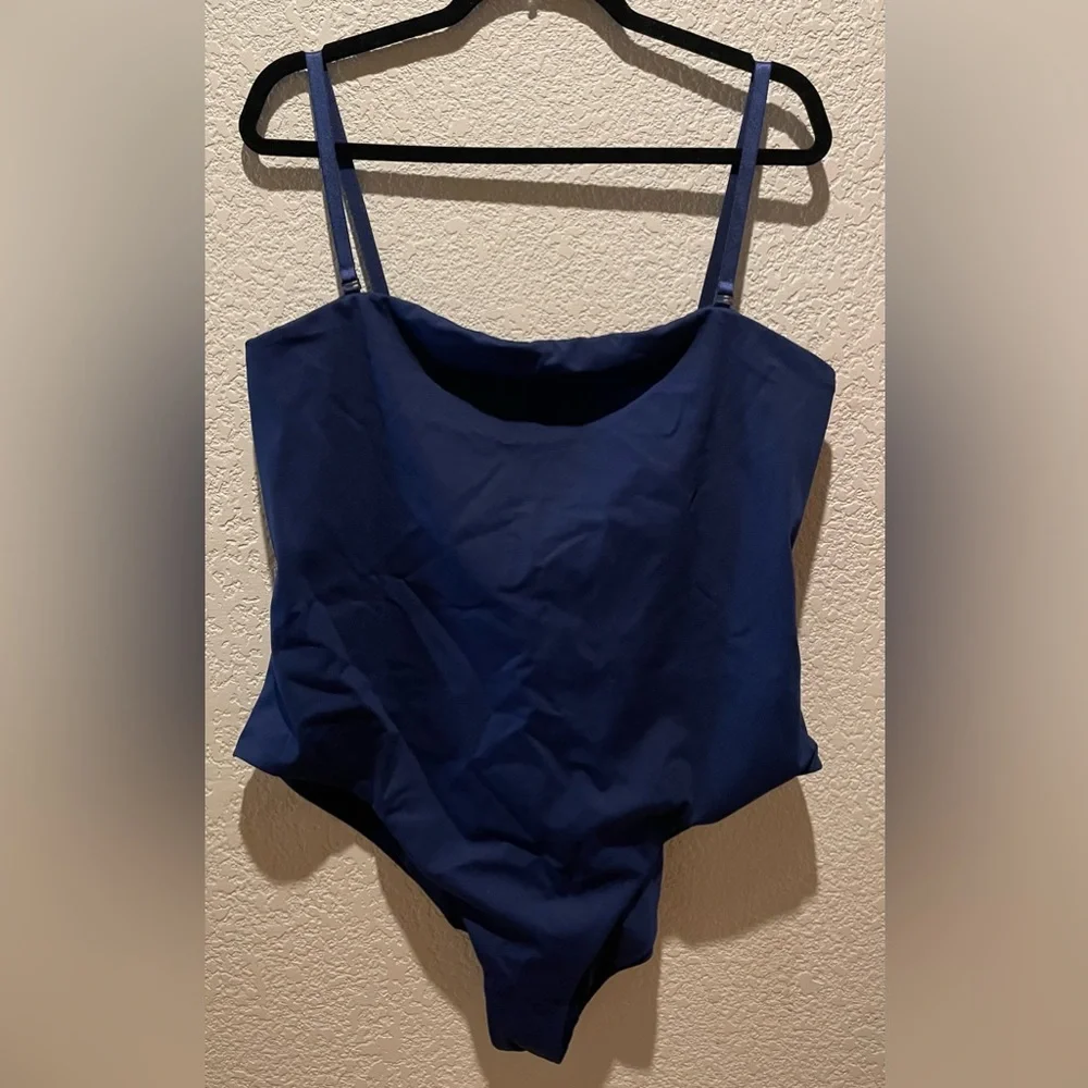 NWT Skims Sculpting Swimsuit Strapless One Piece Belted Midnight Blue Size 4X